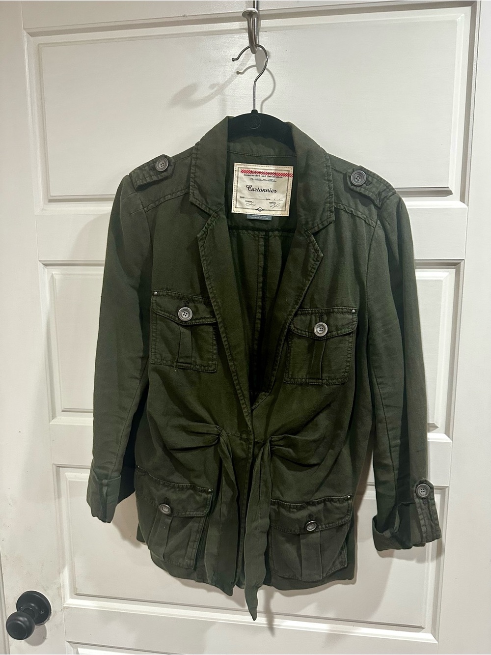 Cartonnier Anthropologie Military-Inspired Jacket in Olive Green